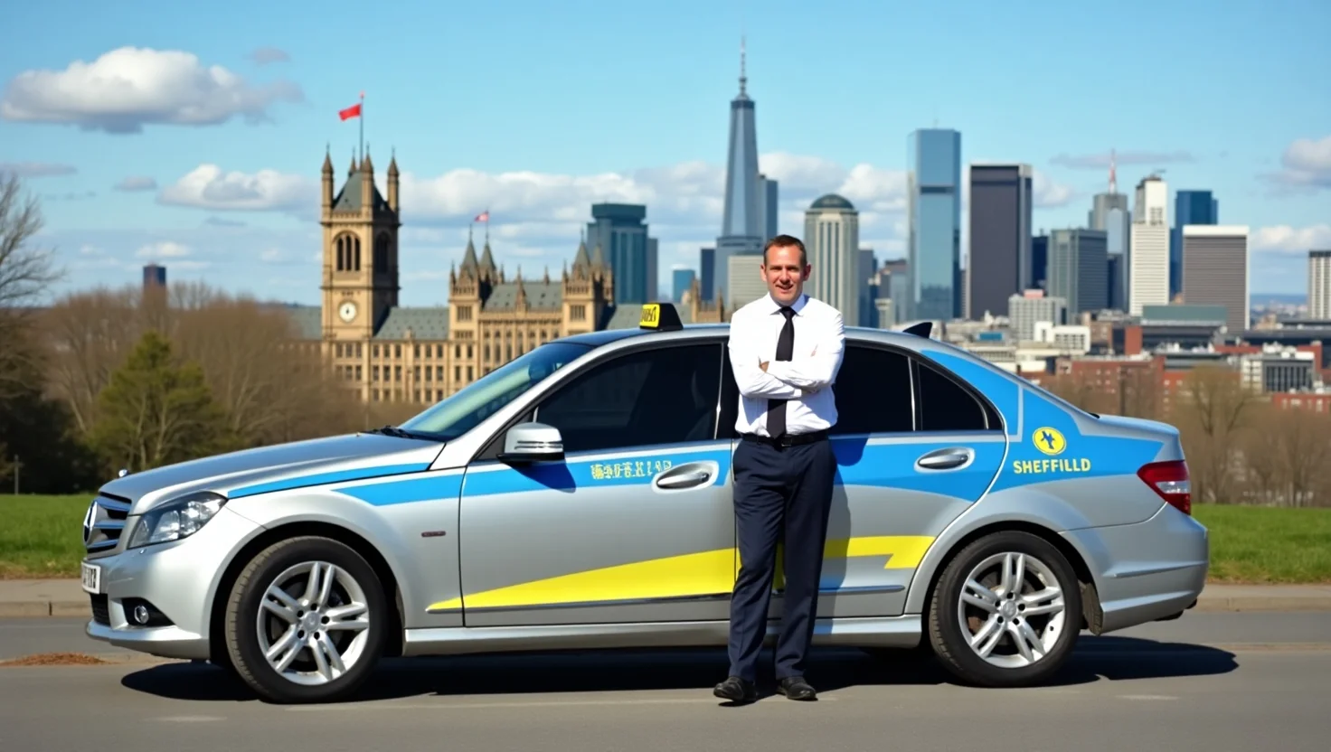 Sheffield taxi firms professional driver city background